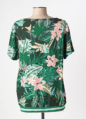 Top imprimé fantaisie manches courtes vert GEISHA femme