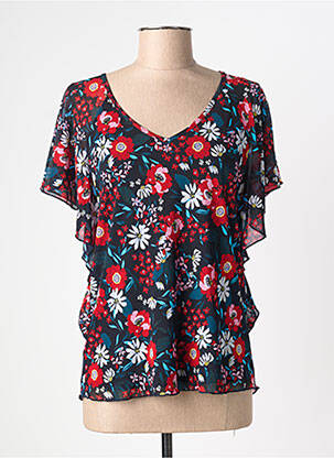 Top imprimé fantaisie manches courtes bleu CHRISTINE LAURE femme