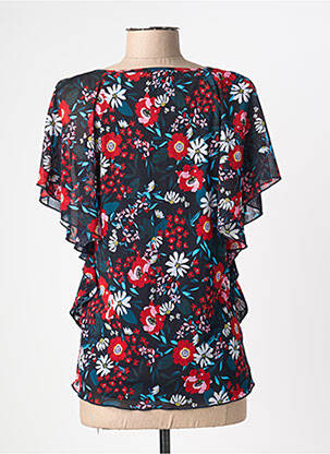 Top imprimé fantaisie manches courtes bleu CHRISTINE LAURE femme