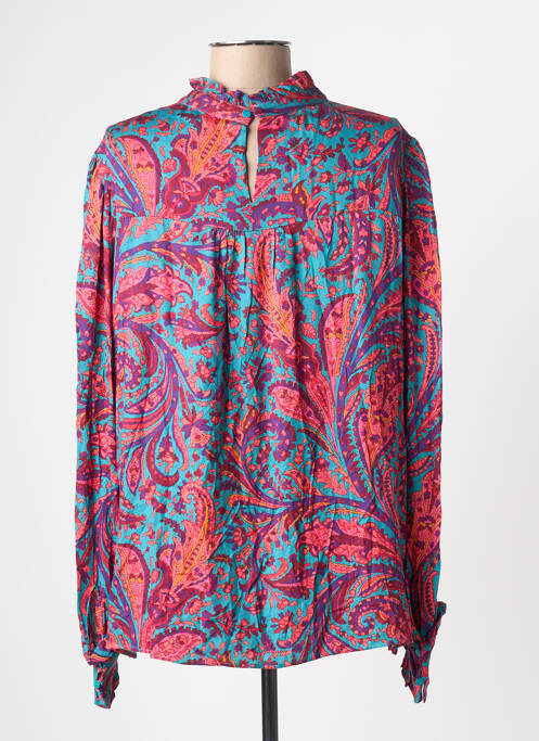 Blouse imprimé fantaisie manches longues bleu BARILOCHE femme