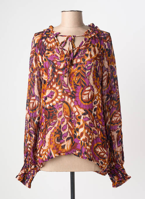 Blouse imprimé fantaisie manches longues violet B.YOUNG femme