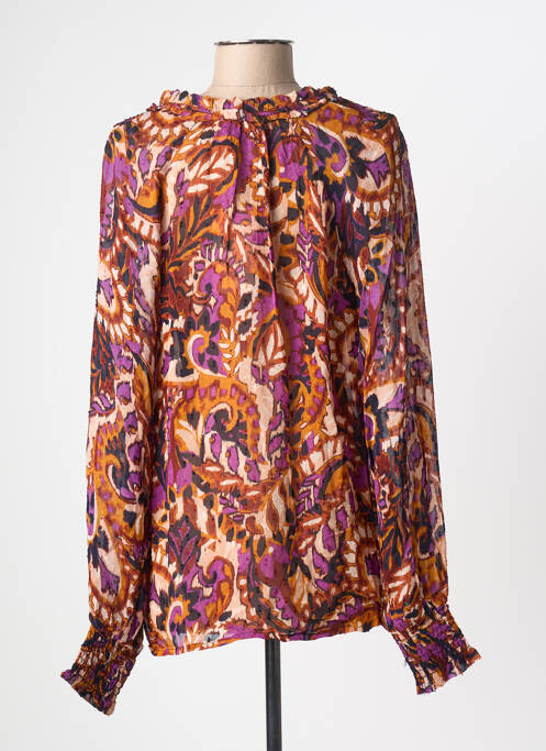 Blouse imprimé fantaisie manches longues violet B.YOUNG femme