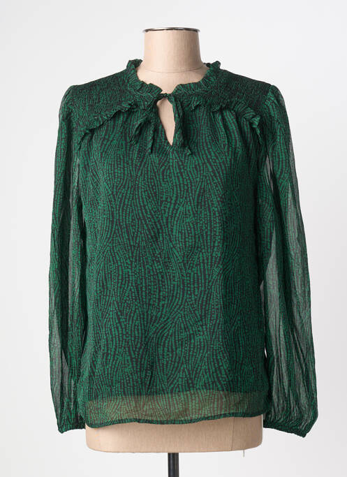 Blouse imprimé fantaisie manches longues vert B.YOUNG femme