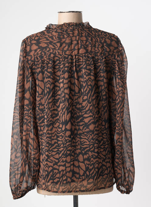 Blouse imprimé fantaisie manches longues marron B.YOUNG femme