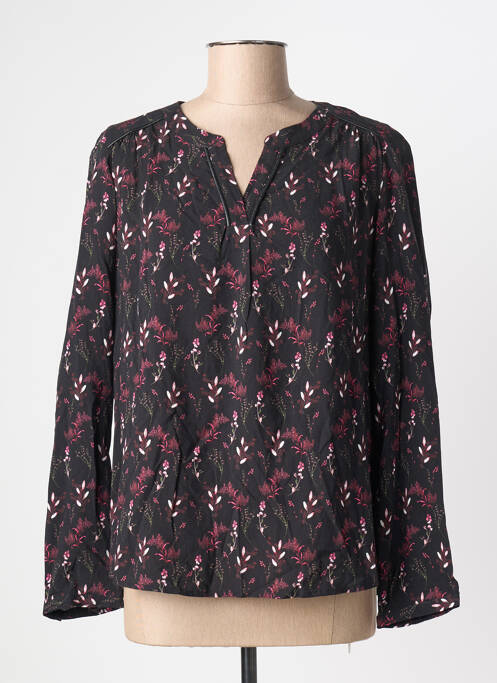 Blouse imprimé fantaisie manches longues noir JULIE GUERLANDE femme