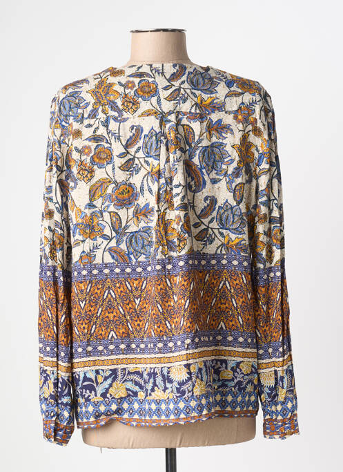 Blouse imprimé fantaisie manches longues beige JULIE GUERLANDE femme