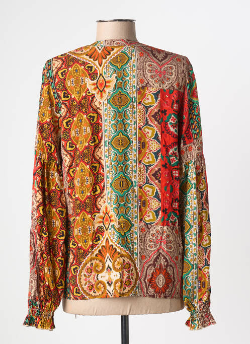 Blouse imprimé fantaisie manches longues rouge GEISHA femme