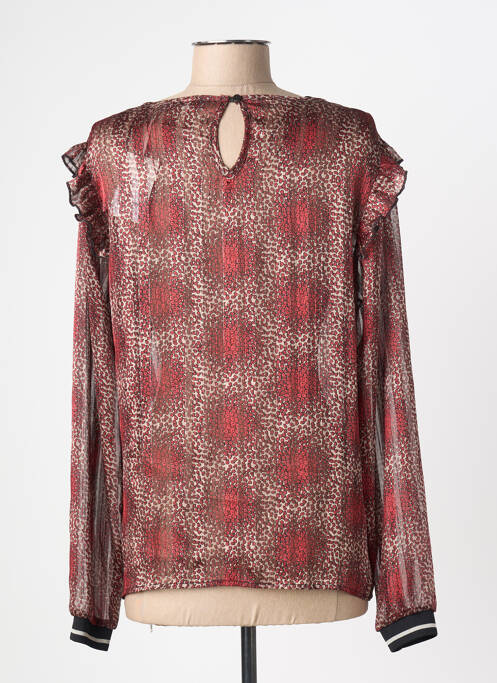 Blouse imprimé fantaisie manches longues rouge GEISHA femme