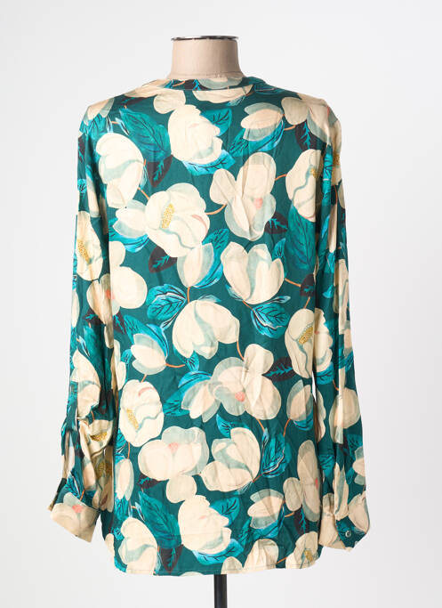 Blouse imprimé fantaisie manches longues vert TONI femme