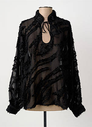 Blouse légère et transparente manches longues noir B.YOUNG femme