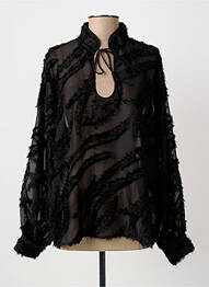 Blouse légère et transparente manches longues noir B.YOUNG femme