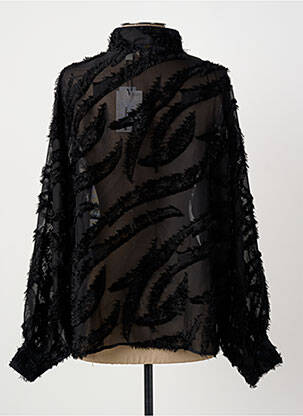 Blouse légère et transparente manches longues noir B.YOUNG femme