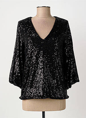 Top coupe cintrée manches 3/4 noir B.YOUNG femme