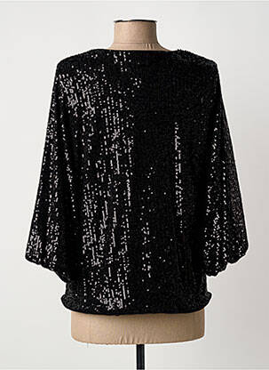 Top coupe cintrée manches 3/4 noir B.YOUNG femme