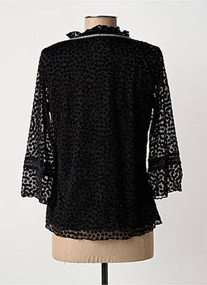 Top coupe cintrée manches 3/4 noir CHRISTINE LAURE femme