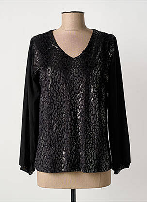 Top stretch manches longues noir UNICA PLUS femme
