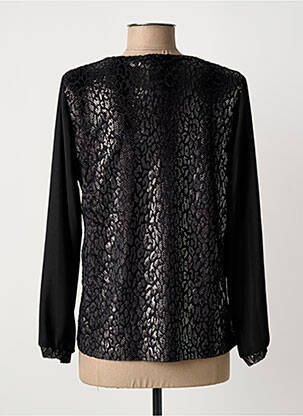 Top tissage crêpe manches longues noir UNICA PLUS femme