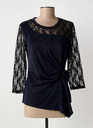 Top stretch manches 3/4 bleu CHRISTINE LAURE femme