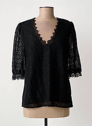 Top stretch manches 3/4 noir CHERRY PARIS femme