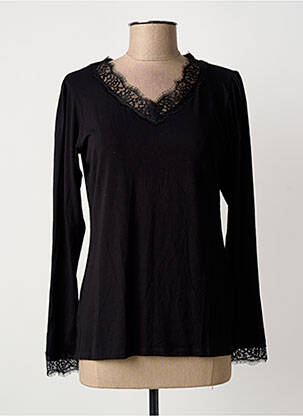 Top tissage jersey manches longues noir BARILOCHE femme
