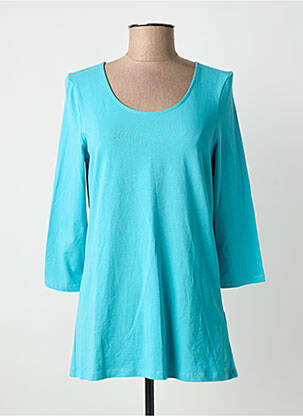 T-shirt stretch manches 3/4 bleu CECIL femme