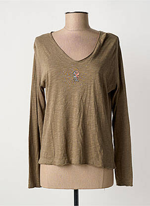 T-shirt manches longues manches longues marron DIPLODOCUS femme
