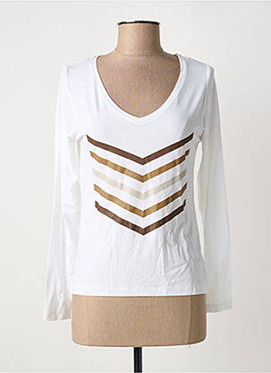T-shirt manches longues manches longues blanc HBT femme