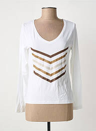 T-shirt manches longues manches longues blanc HBT femme