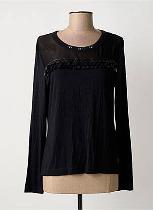 Top tissage jersey manches longues noir HBT femme