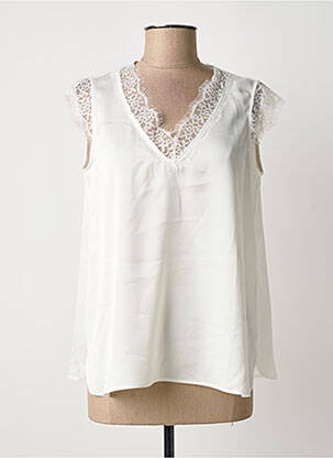 Top coupe fluide manches courtes blanc BARILOCHE femme