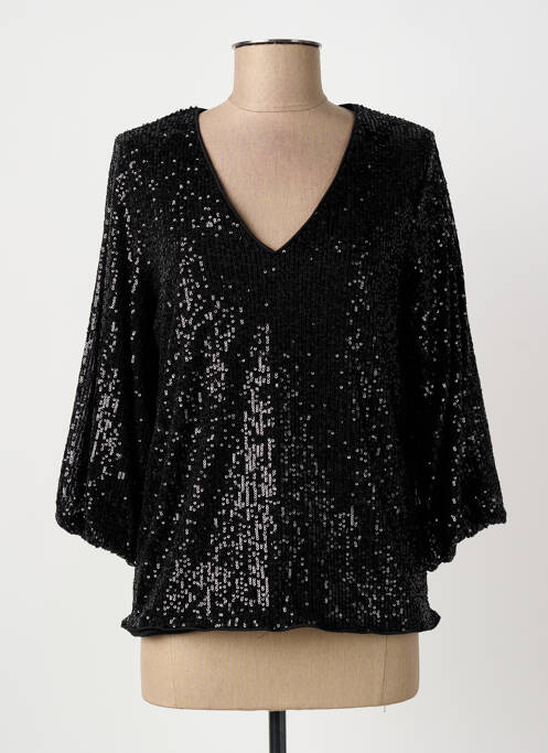 Top coupe cintrée manches 3/4 noir B.YOUNG femme