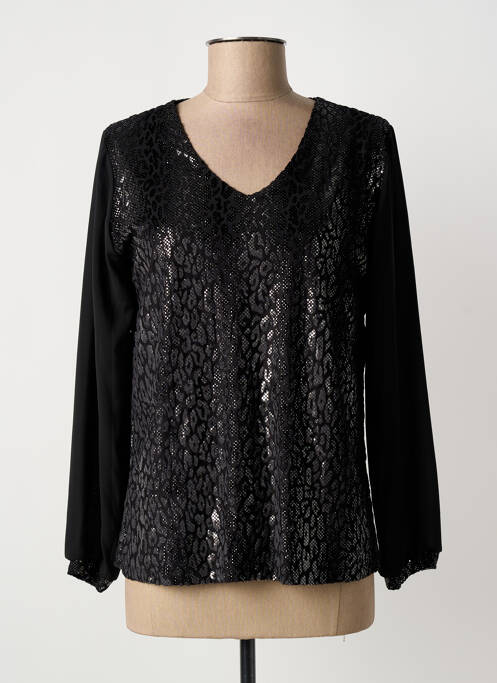 Top stretch manches longues noir UNICA PLUS femme