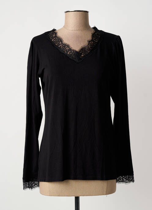 Top tissage jersey manches longues noir BARILOCHE femme
