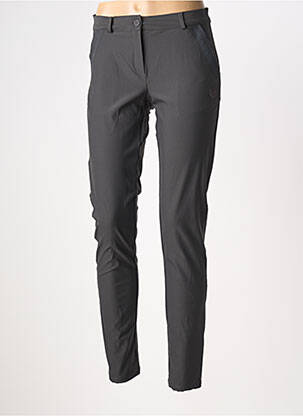 Pantalon 7/8 fermeture zippée sous rabat boutonné gris HBT femme