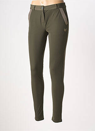 Pantalon slim poches vert HBT femme