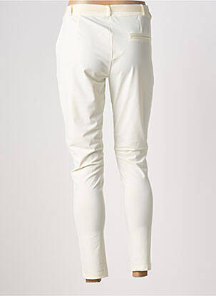 Pantalon 7/8 fermeture zippée sous rabat boutonné blanc HBT femme