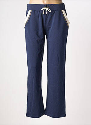 Pantalon droit taille élastique bleu KALISSON femme