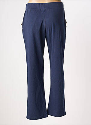 Pantalon droit taille élastique bleu KALISSON femme
