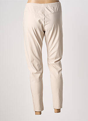 Pantalon slim taille élastique beige HBT femme