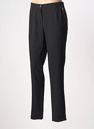 Pantalon droit fermeture zippée sous rabat boutonné noir GREGORY PAT femme
