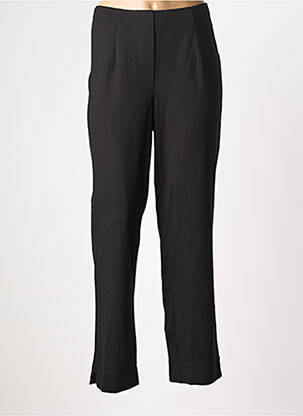 Pantalon droit taille élastique noir POISSONS BLANCS femme