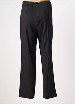 Pantalon droit taille élastique noir POISSONS BLANCS femme