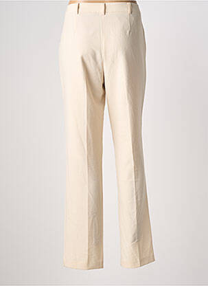 Pantalon droit fermeture zippée sous rabat boutonné beige DIANE LAURY femme