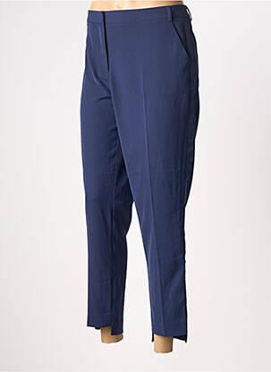Pantalon 7/8 fermeture zippée sous rabat avec crochet bleu JULIE GUERLANDE femme