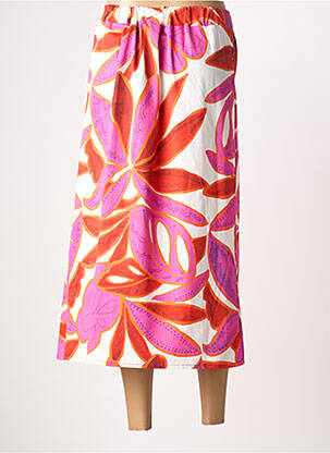 Jupe mi-longue coupe droite violet POISSONS BLANCS femme