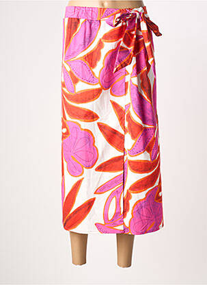 Jupe mi-longue violet POISSONS BLANCS femme