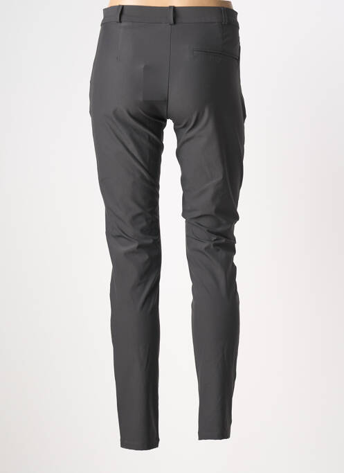 Pantalon 7/8 fermeture zippée sous rabat boutonné gris HBT femme