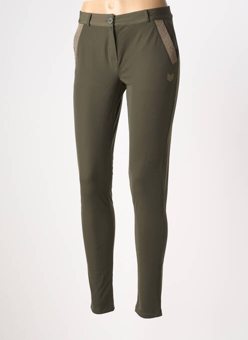 Pantalon slim poches vert HBT femme