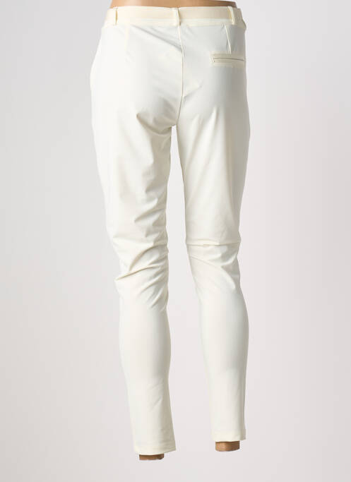 Pantalon 7/8 fermeture zippée sous rabat boutonné blanc HBT femme