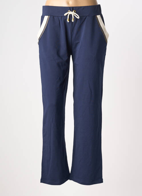 Pantalon droit taille élastique bleu KALISSON femme
